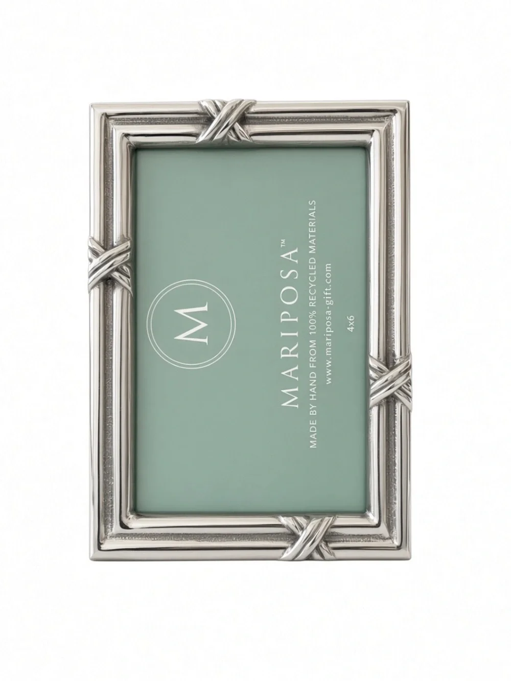 Mariposa Bamboo 4x6 Silver Picture Frame Sandcast Aluminum NEW